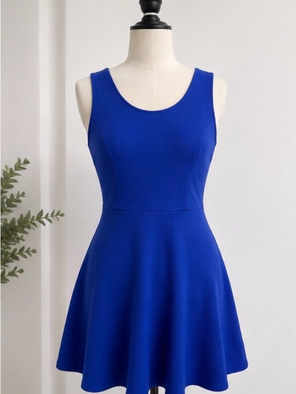 NWOT Sleeveless Cobalt Blue Mini Fit-and-Flare Dress Size XL